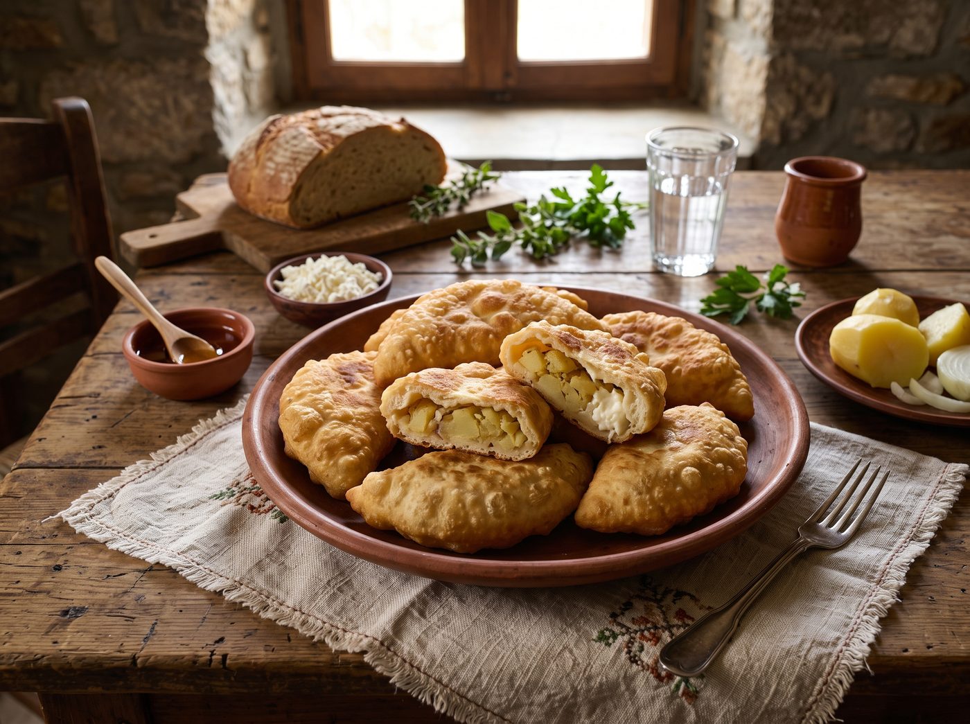 Πισία με πατάτα ή τυρί